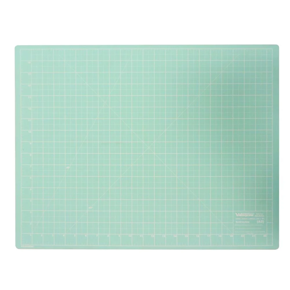 Base Para Corte de Tecidos Patchwork E Scrapbook Frente E Verso 60X45 Azul Turquesa