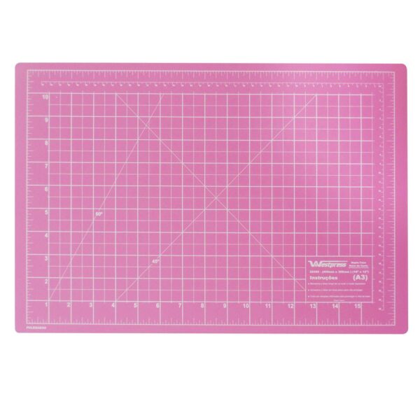 Base Para Corte de Tecidos Patchwork E Scrapbook Frente E Verso 45X30 Rosa