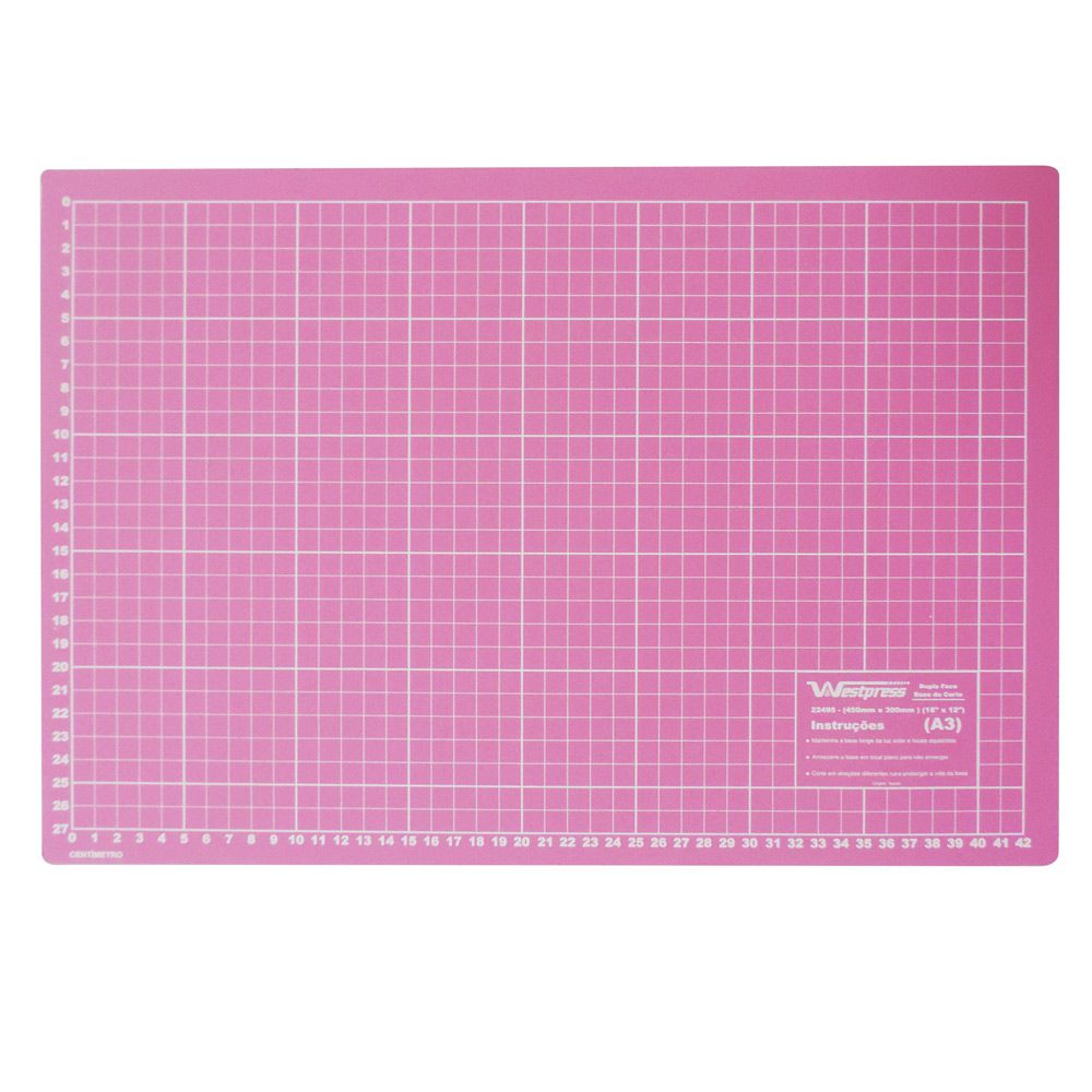 Base Para Corte De Tecidos Patchwork E Scrapbook Frente E Verso 60X45 Rosa