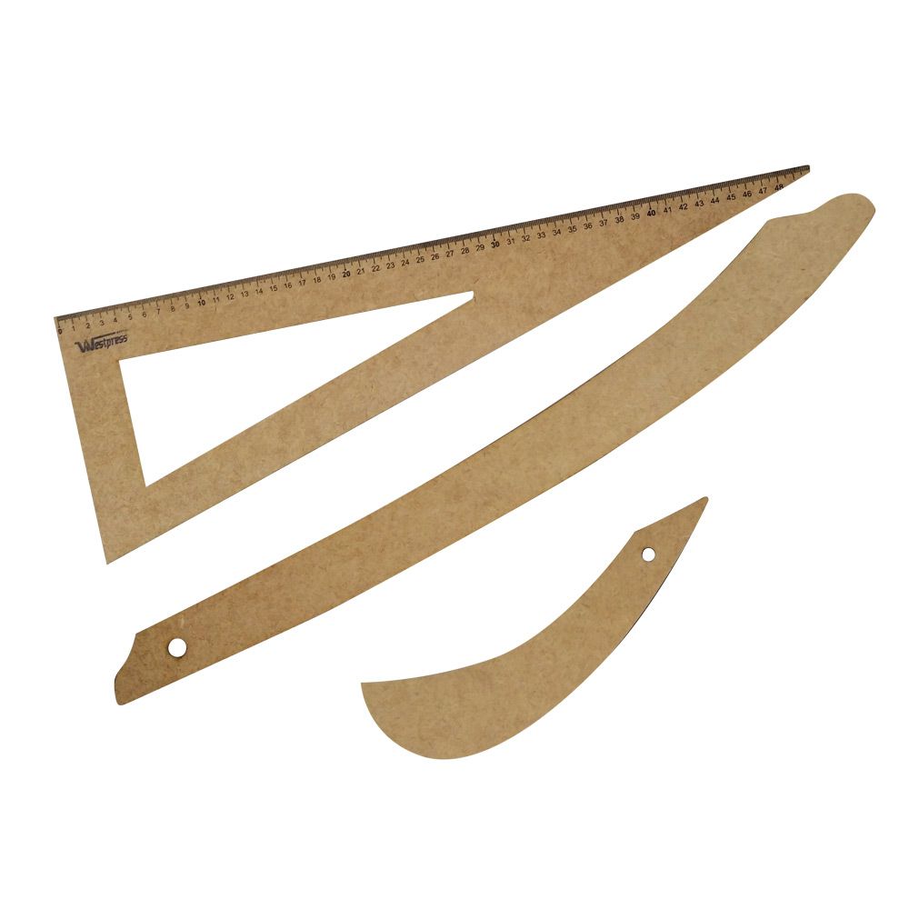 Kit Régua de Molde Para Costura Em Mdf