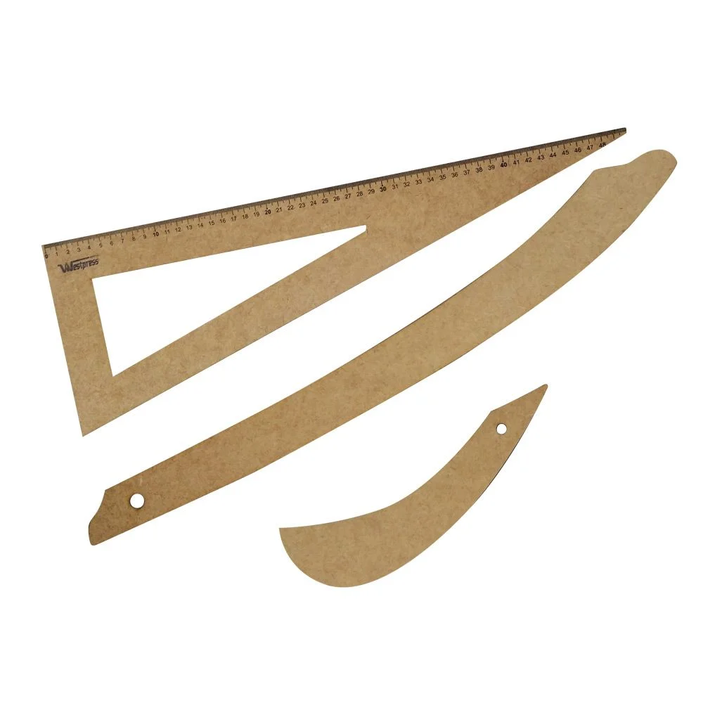Kit Régua de Molde Para Costura Em Mdf