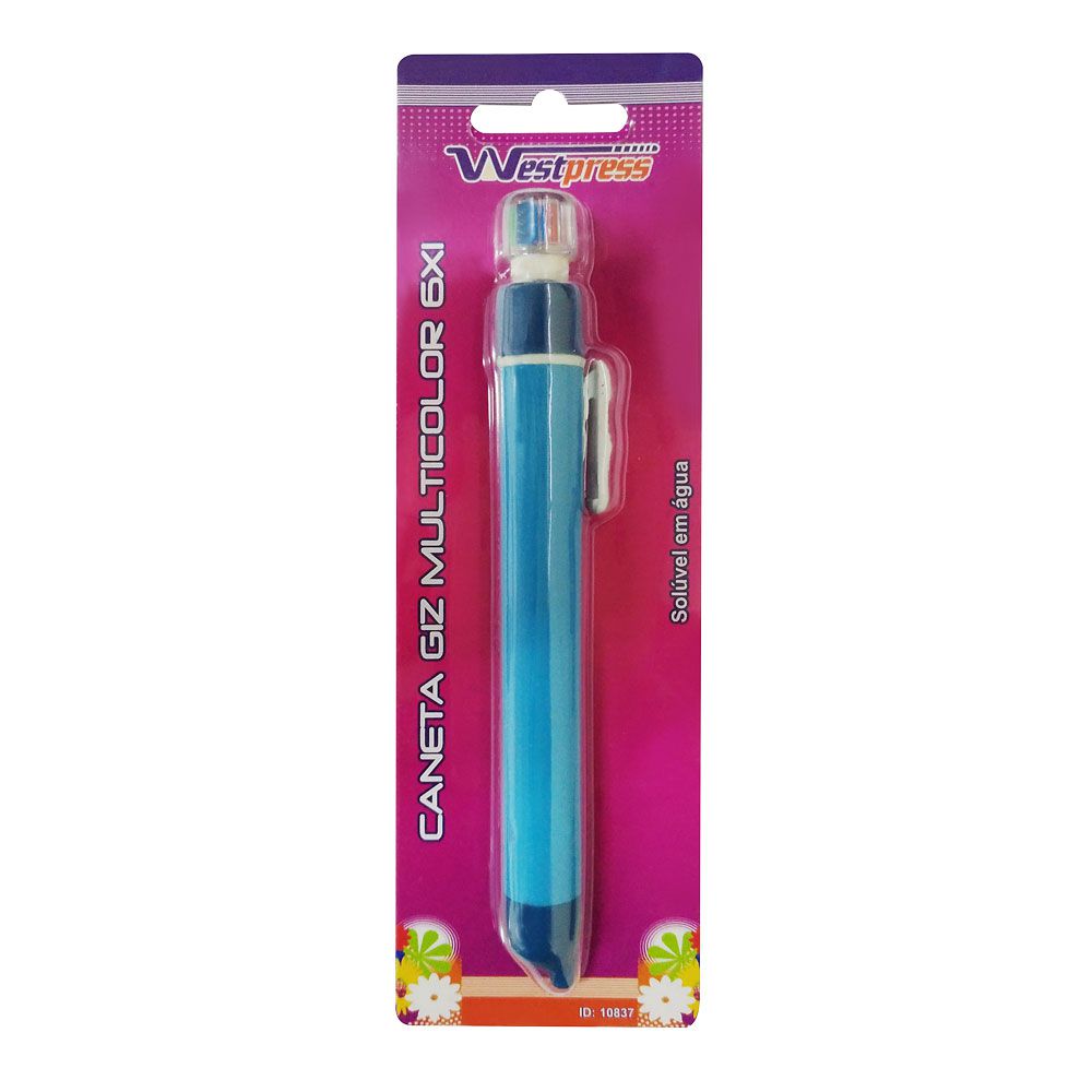 Caneta Giz Multicolor 6 Em 1