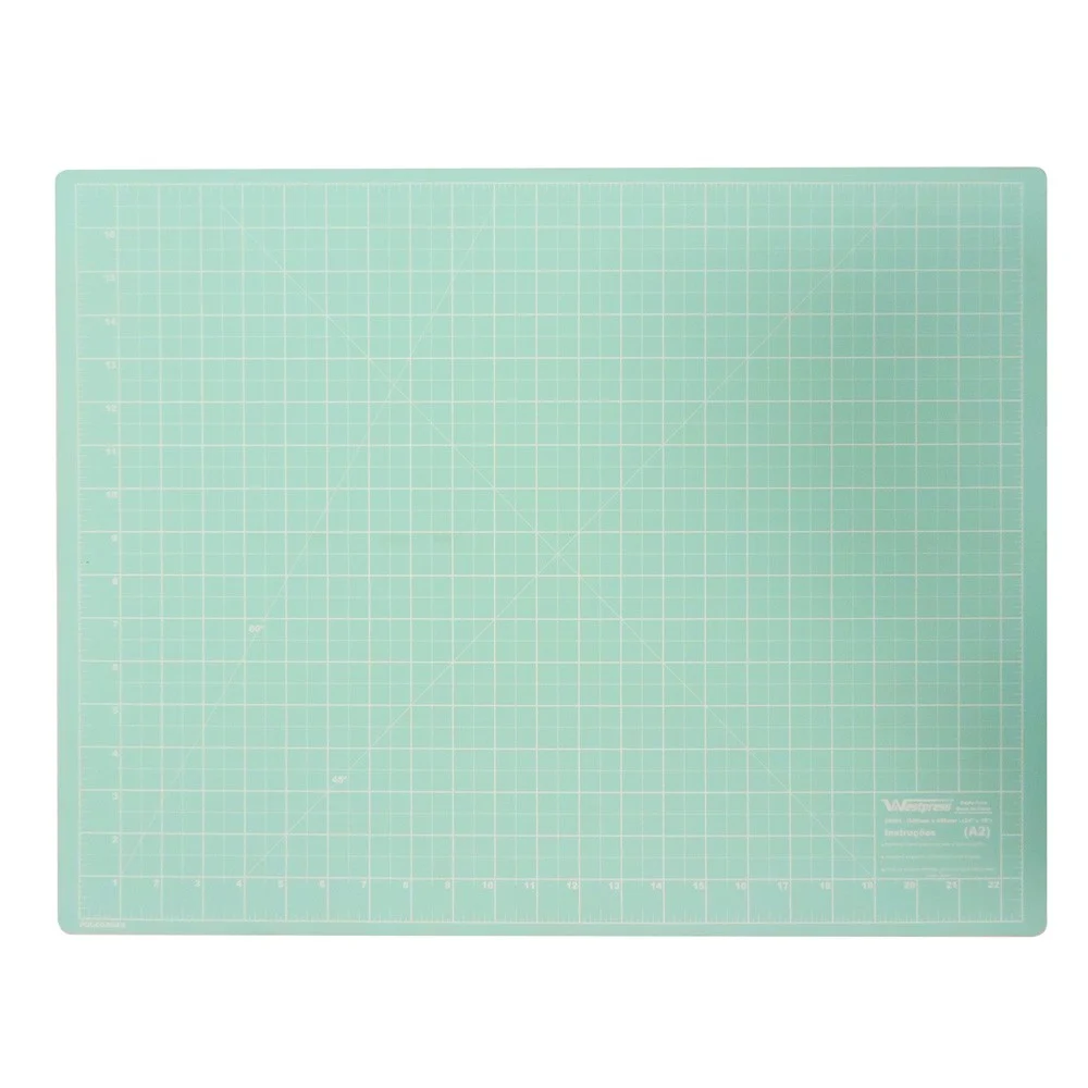 Base Para Corte de Tecidos Patchwork E Scrapbook Frente E Verso 90X60 Azul Turquesa - Imagem 2