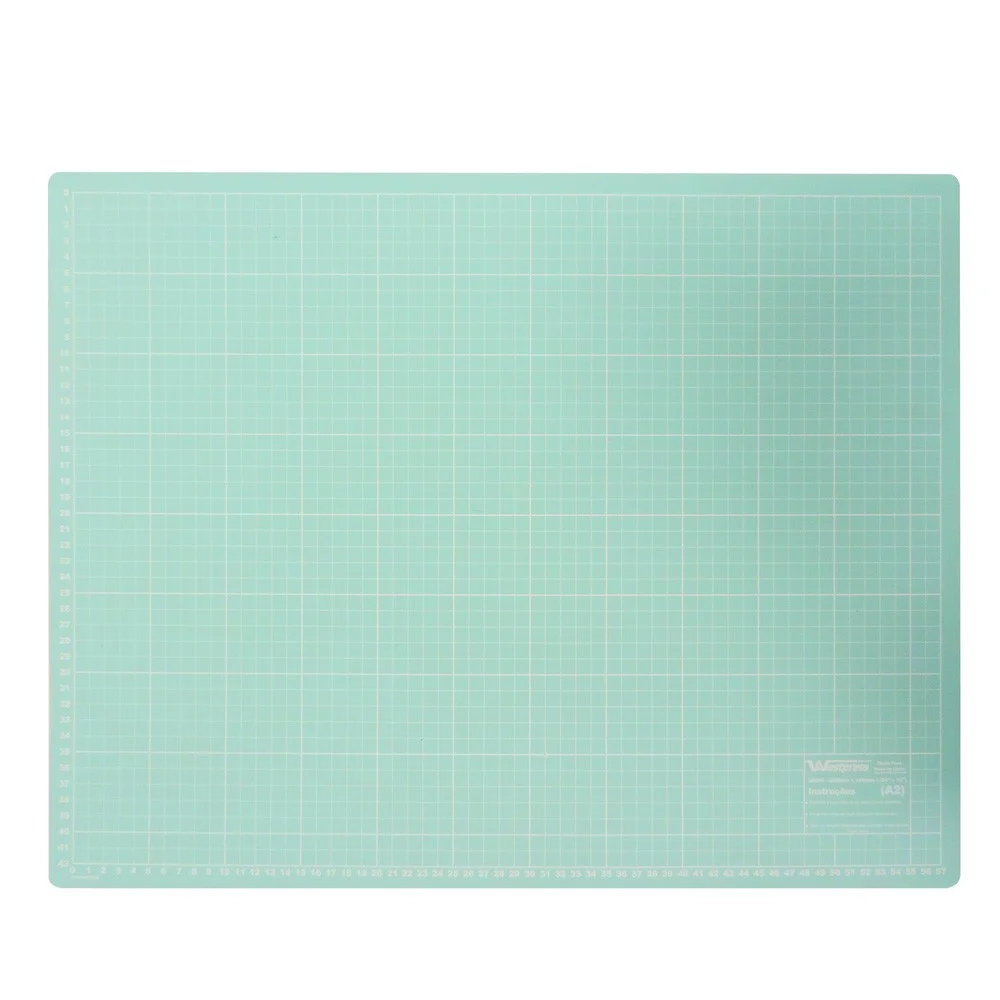 Base Para Corte de Tecidos Patchwork E Scrapbook Frente E Verso 90X60 Azul Turquesa