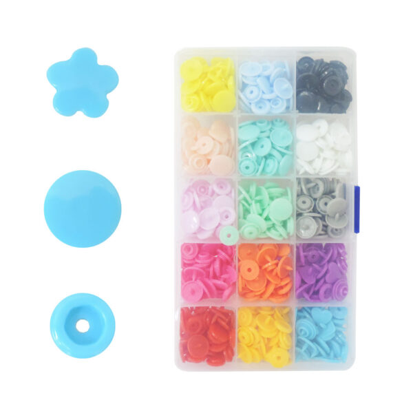 Kit de Botões de Pressão Flor Coloridos Tic Tac Sortidos Box Com 150 Botões