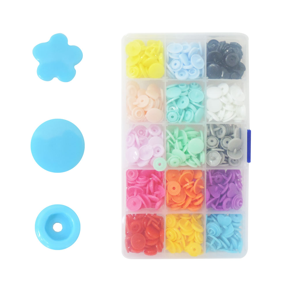 Kit de Botões de Pressão Flor Coloridos Tic Tac Sortidos Box Com 150 Botões