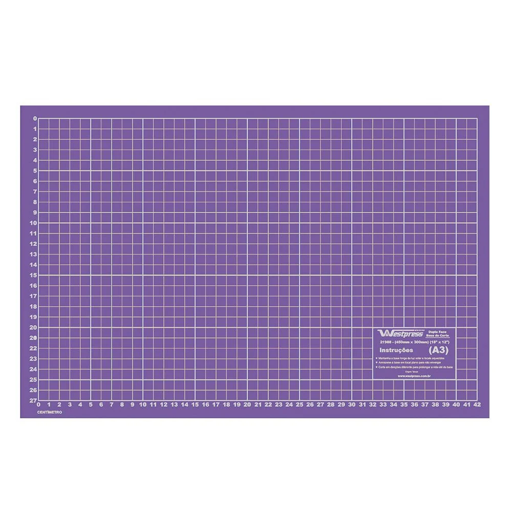 Base de Corte 60X45 Para Patchwork E Scrapbook Frente E Verso - Roxa Westpress
