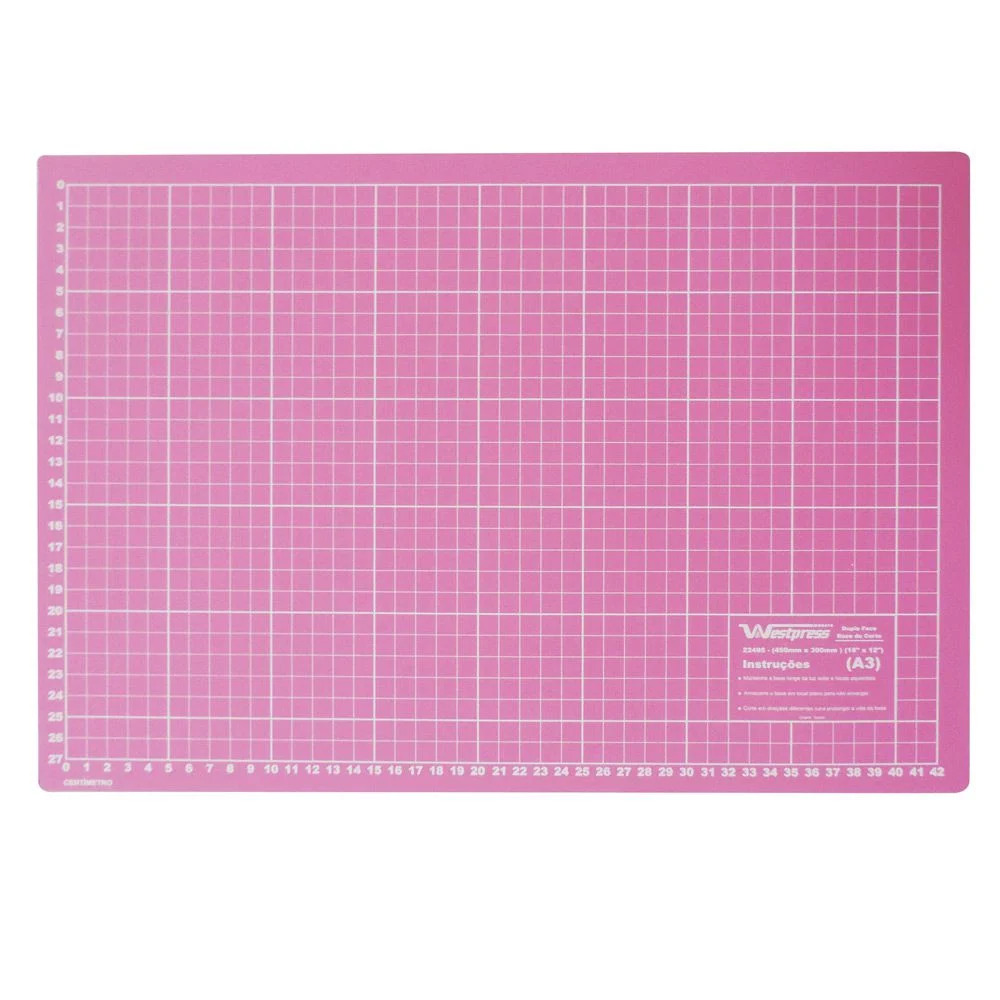 Base Para Corte de Tecidos Patchwork E Scrapbook Frente E Verso 90 X 60 - Rosa - Imagem 2