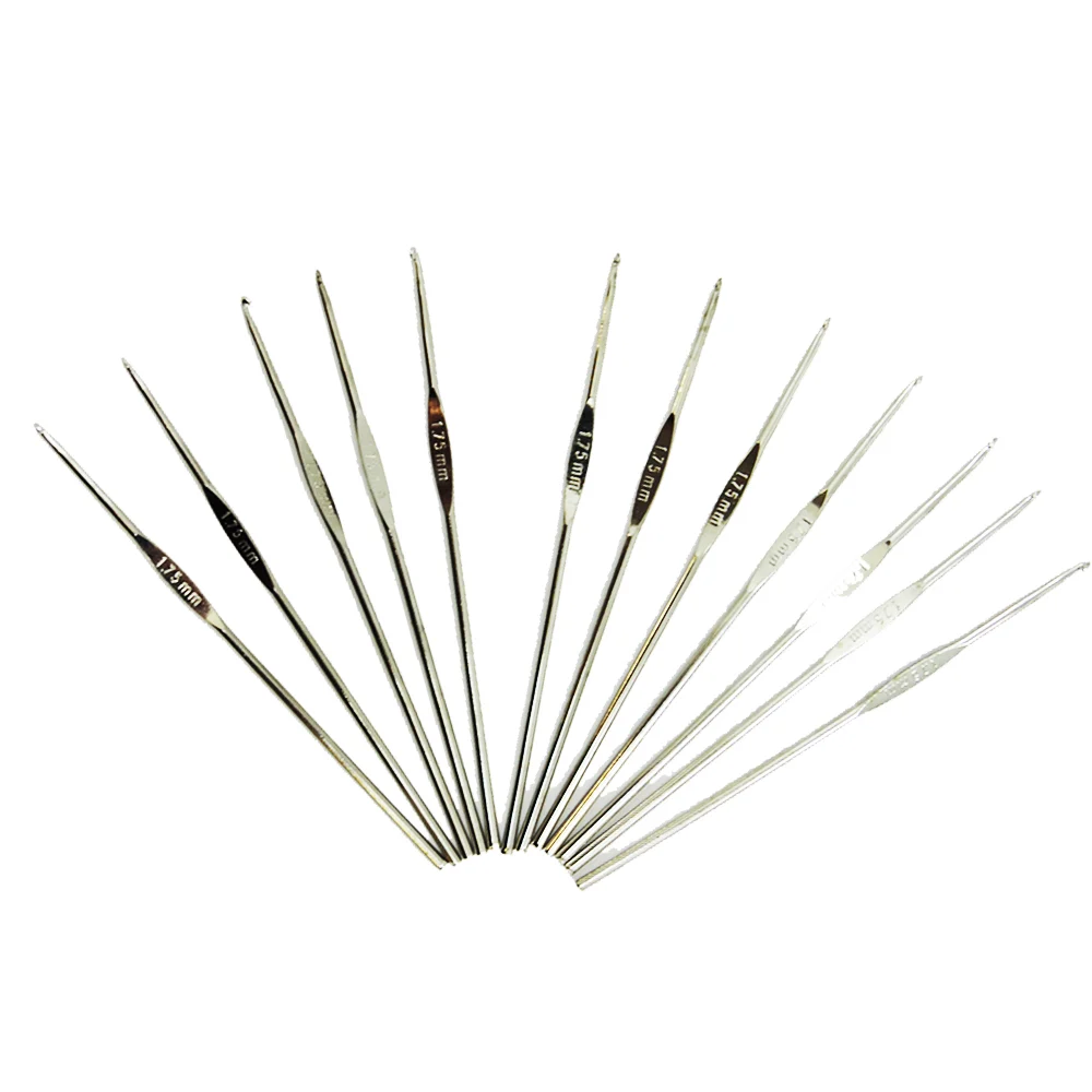 Kit de 12 Agulhas Alumínio Para Crochê 0.6 Ao 1.5Mm 2 Kit de 12 Agulhas Alumínio Para Crochê 0.6 Ao 1.5Mm - Imagem 2
