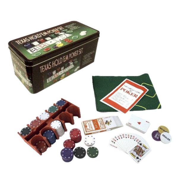 Kit de Poker Com 200 Fichas Texas Hold'Em