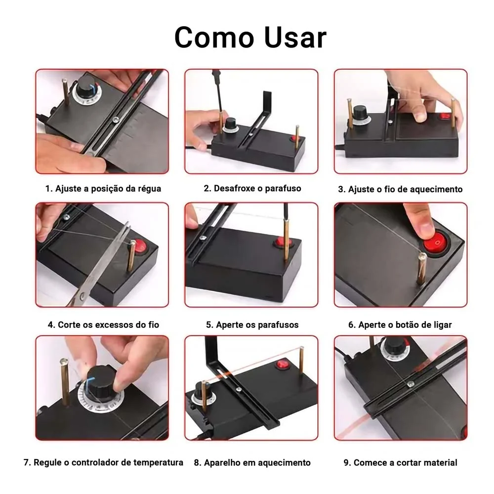 Máquina de Corte Quente Fita Ribbon e Fuxico C/Reg.Temperatura e Guia 4 Máquina de Corte Quente Fita Ribbon e Fuxico C/Reg.Temperatura e Guia - Imagem 4