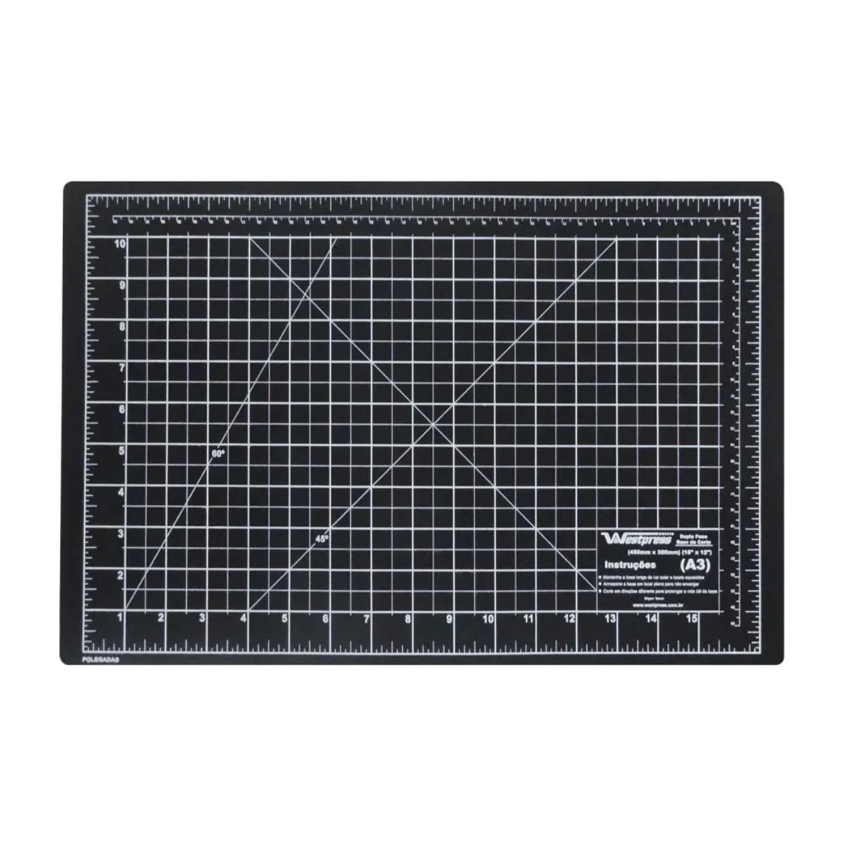 Base de Corte 90X60 Para Patchwork E Scrapbook Frente E Verso - Preta Westpress 2 Base de Corte 90X60 Para Patchwork E Scrapbook Frente E Verso - Preta Westpress - Imagem 2