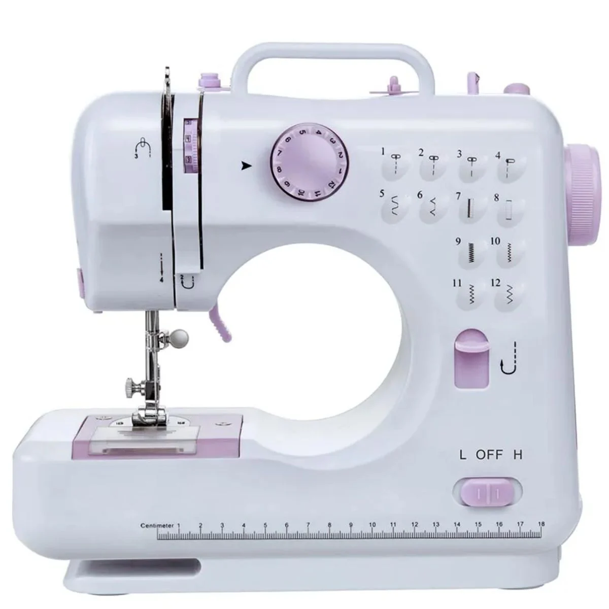 Máquina de Costura Portátil 12 Pontos Para Tecidos Leves E Médios Bivolt 1 Máquina de Costura Portátil 12 Pontos Para Tecidos Leves E Médios Bivolt