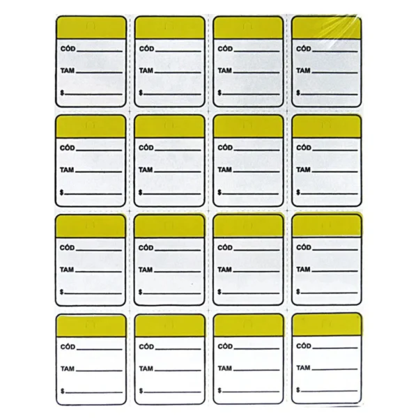 Etiqueta Cartão Coloridas Para Pino Tag Pin Cor:Amarelo