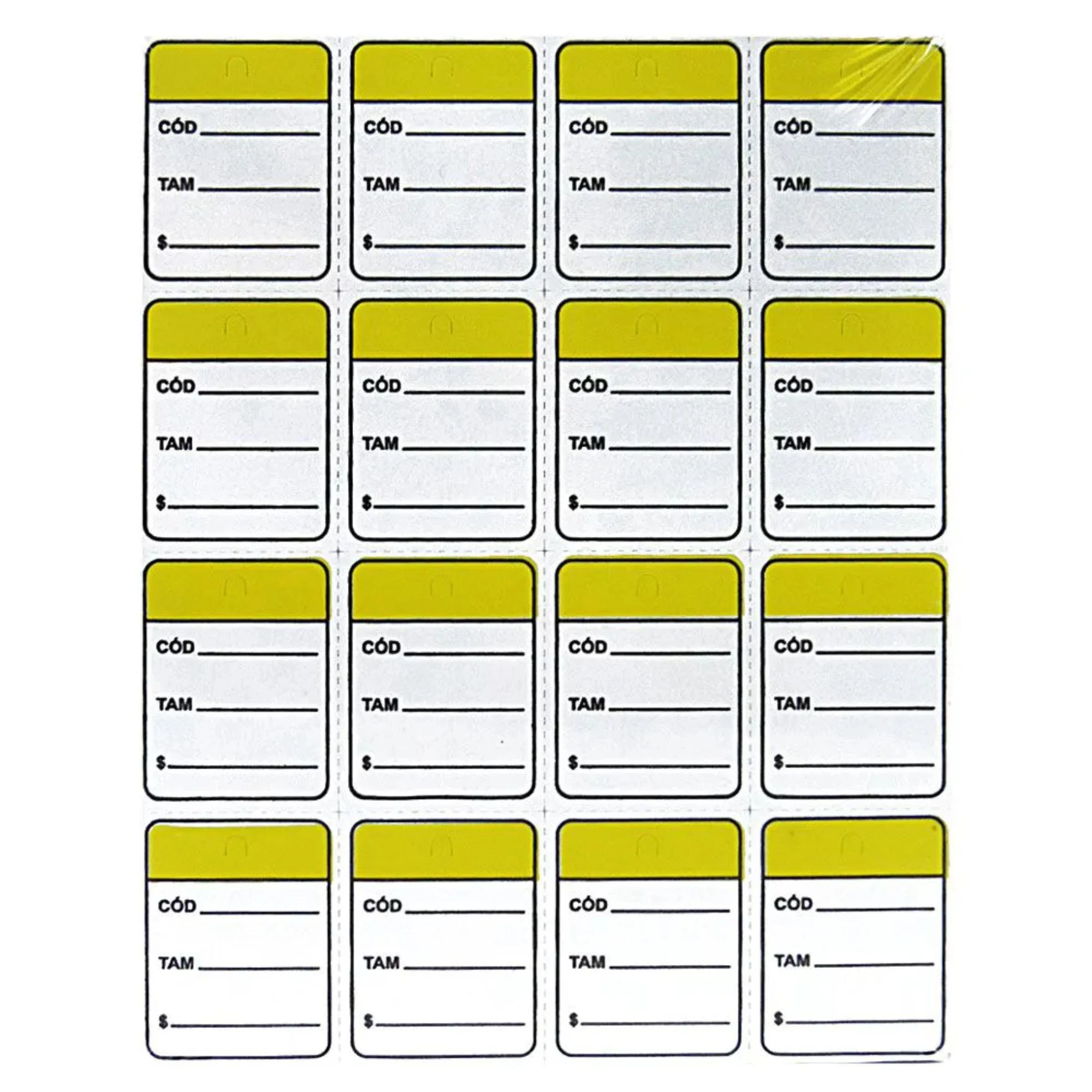 Etiqueta Cartão Coloridas Para Pino Tag Pin Cor:Amarelo